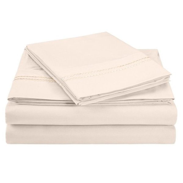 Luxor Treasures Luxor Treasures-Executive 3000 MF3000CKSH 2LIV Executive 3000 Series California King Sheet Set; 2 Line Embroidery - Ivory MF3000CKSH 2LIV